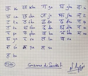 53160 - Consonnes du Sanskrit. (Dessin)