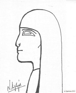 Enfant assyrien. (Feutre sur papier texture toile 17.7x12.7).