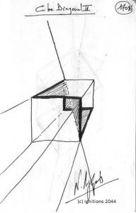 Cube diagonal II. (Dessin).