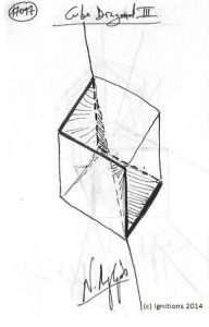 Cube diagonal III. (Dessin).