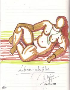 La femme selon Botero. (Dessin).