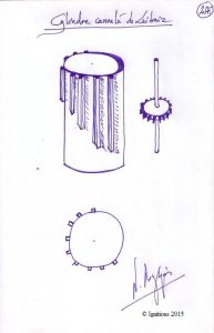 Cylindre Cannelé de Leibniz. (Dessin au feutre)