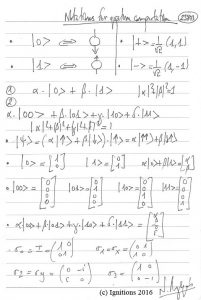 Notations for quantum computation. (Dessin au feutre).