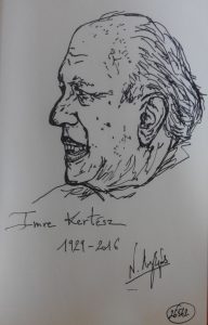 Imre Kertész 1929 - 2016. (Dessin au feutre).