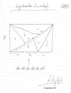 Equidissection of a rectangle. (Dessin au feutre).