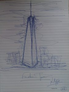 Freedom Tower. (Dessin au feutre)