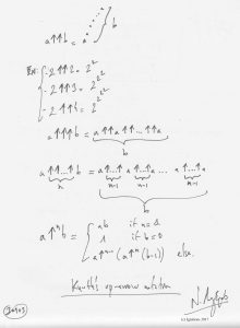 Knuth's up-arrow notation. (Dessin sur cahier).