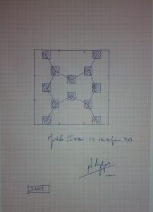 Μοτίβο Ίππου σε σκακιέρα 9x9. (Dessin au feutre).