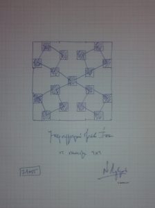Υπερσυμμετρικό Μοτίβο Ίππου σε σκακιέρα 9x9. (Dessin au feutre).