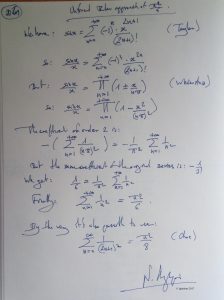 Unformal Euler approach of π²/6.