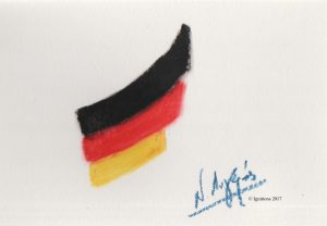 Flagge Deutschlands. (Pastel à l'huile sur feuille 340g, 16x24 cm)