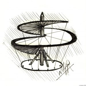 3600 - Ιπτάμενη μηχανή του Leonardo da Vinci. Machine volante de Leonardo da Vinci