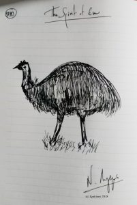 The Spirit of Emu. (Dessin au feutre).