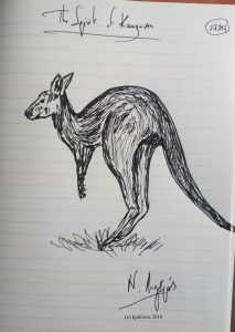 The Spirit of Kangaroo. (Dessin au feutre).