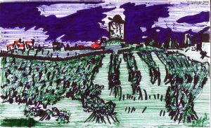  Le moulin d'Alphonse et le paysage de Vincent.