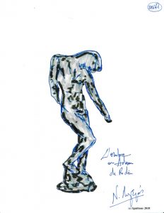L'ombre ou Adam de Rodin. (Dessin)