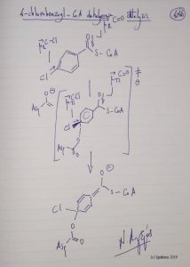 4-chlorobenzoyl-CoA dehalogenase catalysis. (Dessin)