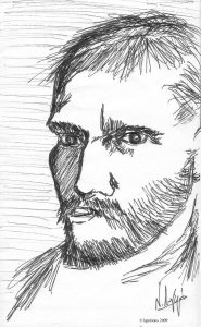 Esquisse de l'autoportrait de Vincent.