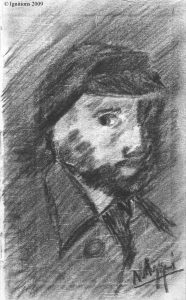 Autre esquisse d'autoportrait de Vincent.