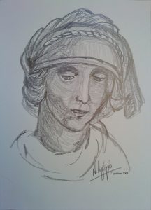 5374 - Etude pour la tête de sainte Anne de Leonardo da Vinci.