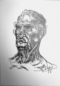 5395 - Etude de caractère d’un homme âgé de Leonardo da Vinci.