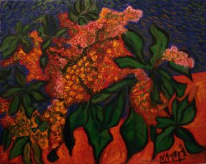 Les branches de marronniers en fleurs de Vincent.