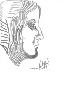 5928 - Etude du profil d’une jeune femme de Leonardo da Vinci.