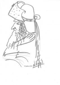 5930 - Etude de vieillard barbu de Leonardo da Vinci.