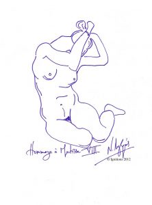 Hommage à Matisse VIII (Feutre sur cahier Winsor & Newton A4)
